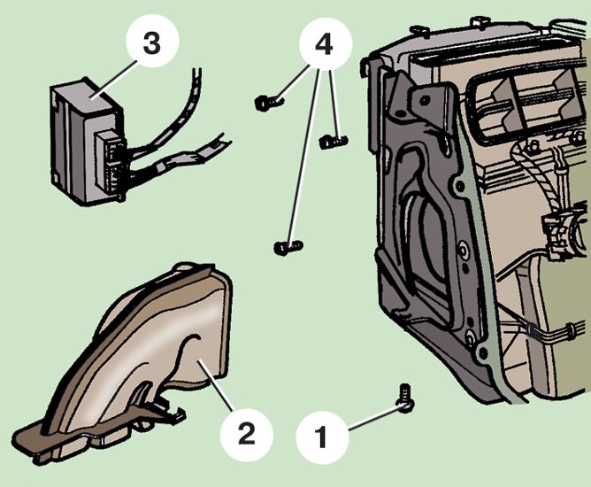 Схема снятия воздуховода обдува ног водителя в автомобиле Skoda Fabia I