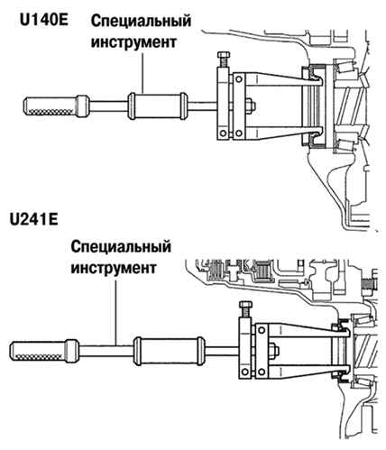 Снятие сальника картера коробки передач Toyota Camry 