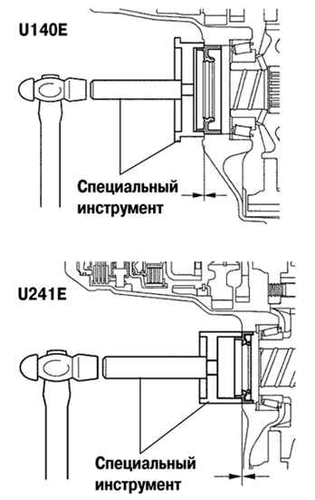 Запрессовка сальника картера главной передачи Toyota Camry 