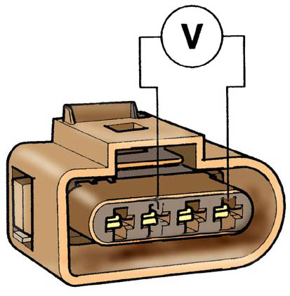 Схема проверки напряжения питания модуля зажигания автомобиля Skoda Fabia I