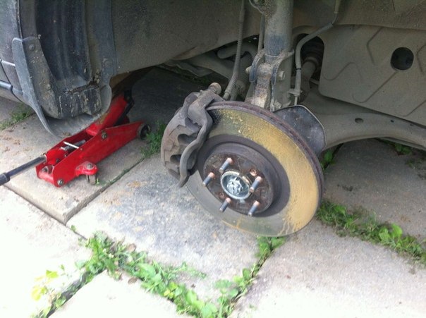 Снять переднее колесо на автомобиле Hyundai Santa Fe CM 2006-2012